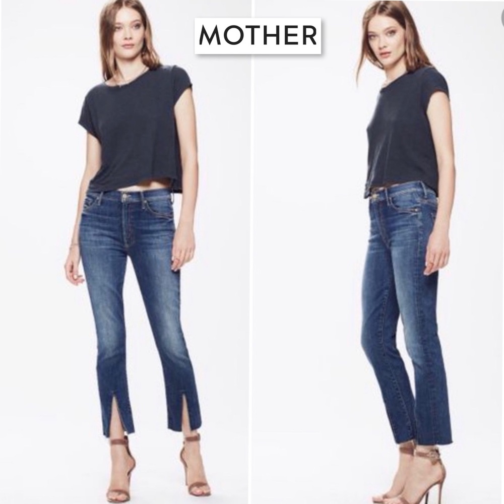 Mother The Insider Slit Ankle Fray Not Rough Enough Denim Jeans 25 - Picture 3 of 16
